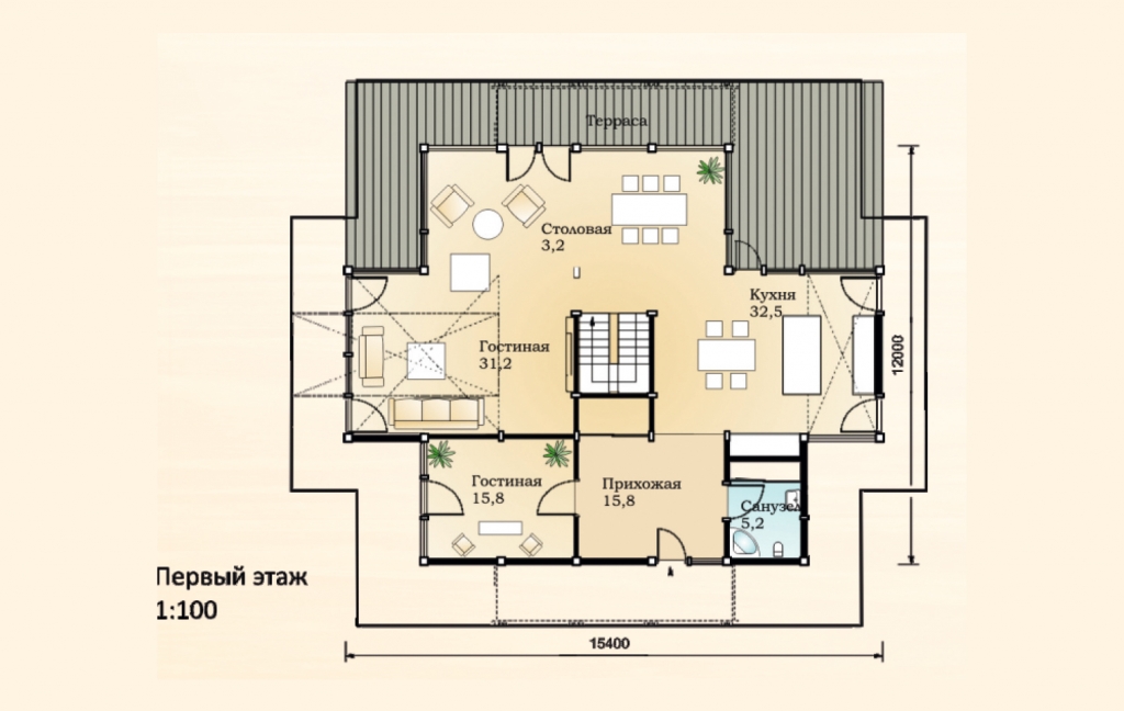 Дом «Сердюков» план 1-го этажа