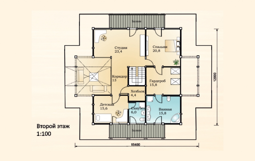 Дом «Сердюков» план 2-го этажа