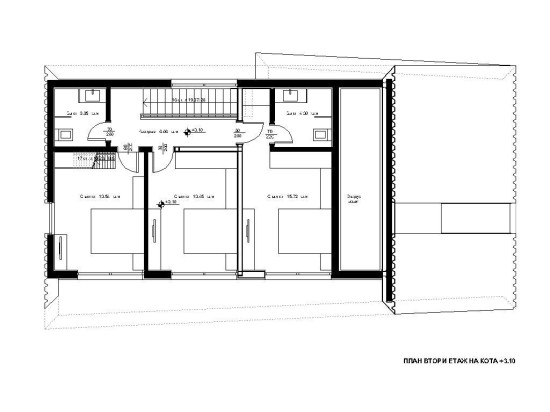 План деревянного современного дома с гаражом 2