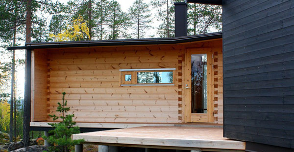 Фасад дома из профилированного бруса